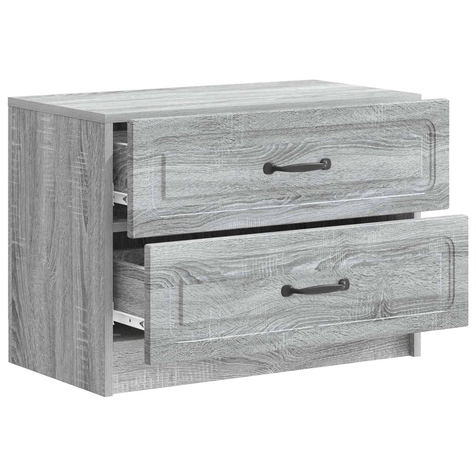 Walplus Engineered Wood Bedside Table - Grey Sonoma - 62 x 34.5 x 44.5 cm - Image 4