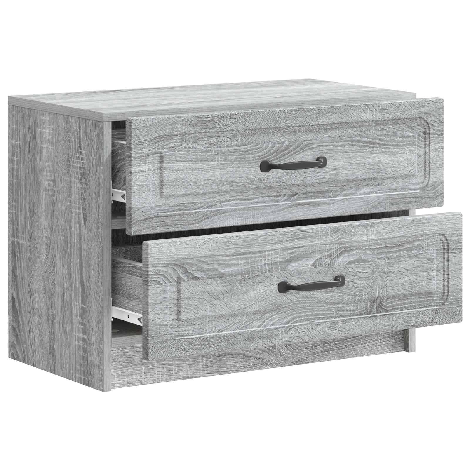 Walplus Engineered Wood Bedside Table - Grey Sonoma - 62 x 34.5 x 44.5 cm - Image 4