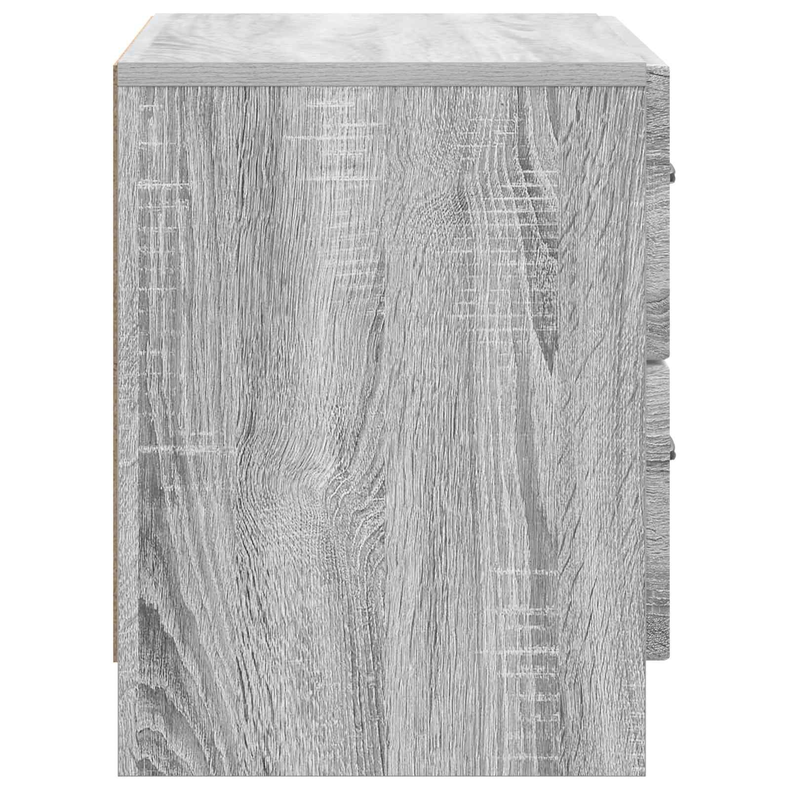 Walplus Engineered Wood Bedside Table - Grey Sonoma - 62 x 34.5 x 44.5 cm - Image 6