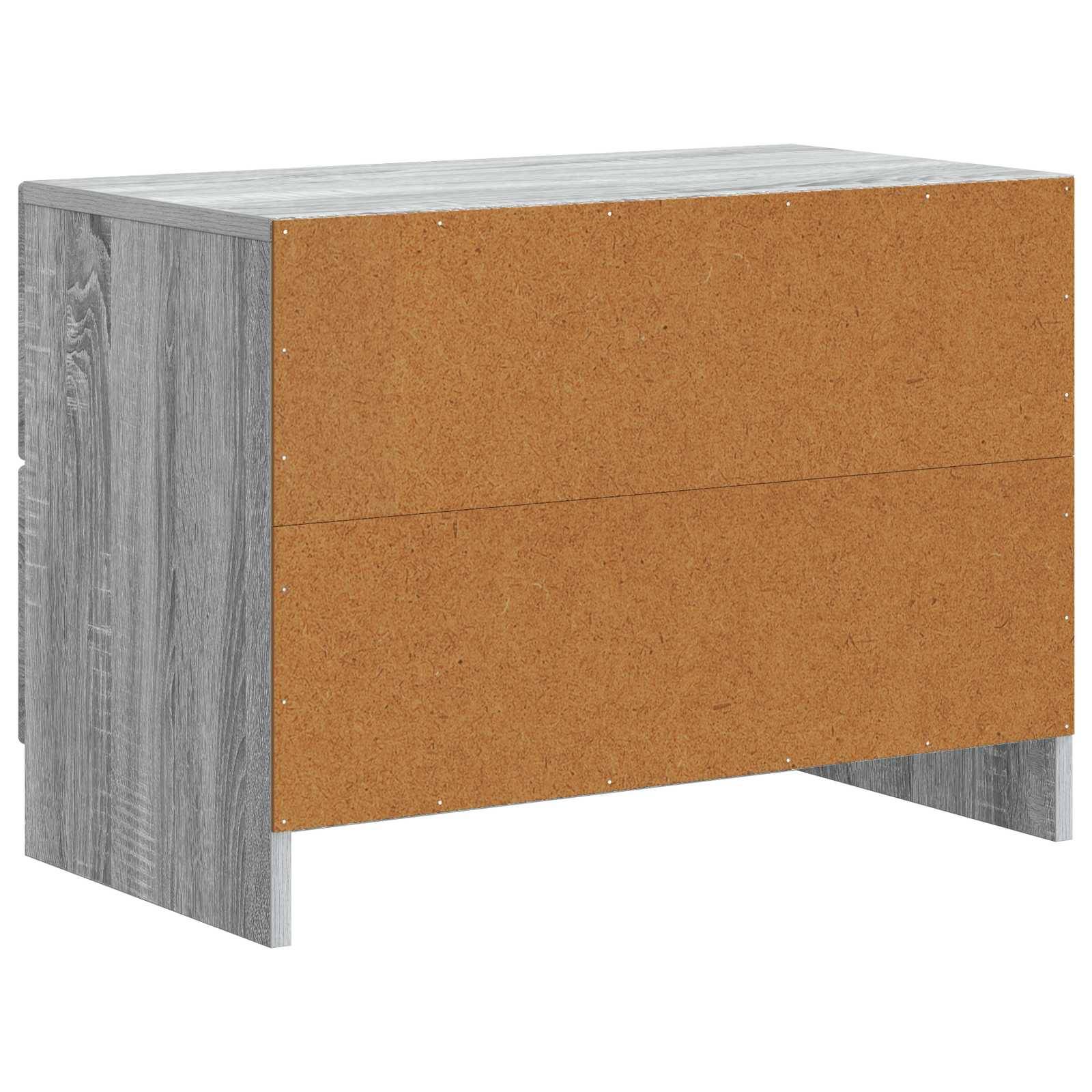Walplus Engineered Wood Bedside Table - Grey Sonoma - 62 x 34.5 x 44.5 cm - Image 7