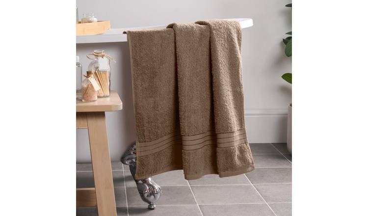 OHS Plain Pure Cotton Bath Towel - 70 x 115cm - Mocha