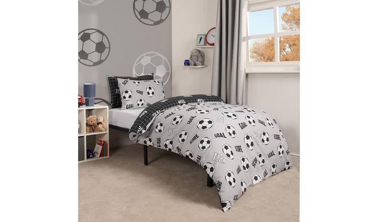 OHS Football Duvet Cover Set Reversible Kids Bedding Grey - Double