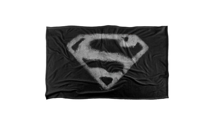 Superman 2010 Shield Soft Touch Black & Grey Blanket - 91cm x 147cm