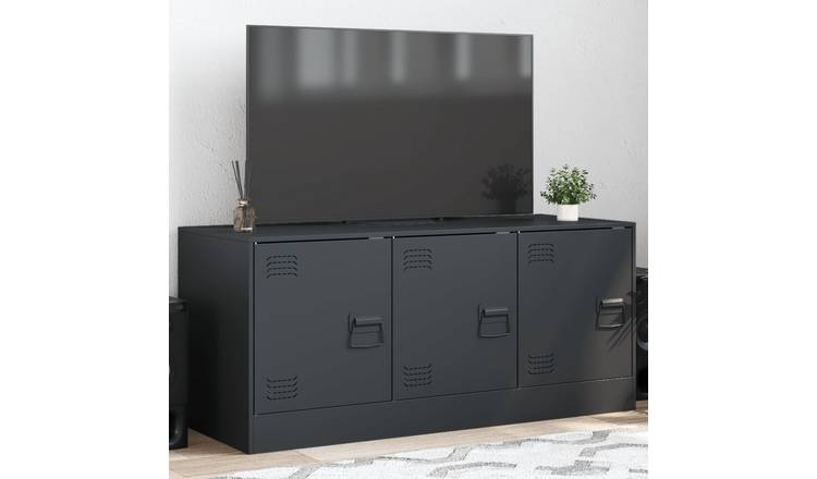 Walplus Steel 3 Compartments TV Cabinet - Anthracite - 99 x 39 x 44 cm