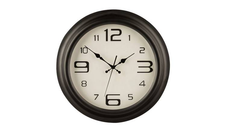 Orsina Myers 44cm Dia Matt Metal Wall Clock - Black