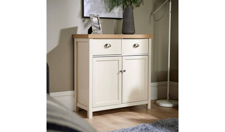 Home Source Avon 2 Drawer 2 Door Storage Cupboard - Off White