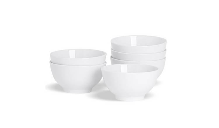 Argon Tableware Classic White Rice Bowls - Pack of 6