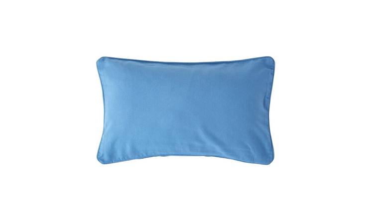Homescapes Air Force Blue Cotton Plain Rectangular Cushion Cover - 30 x 50 cm