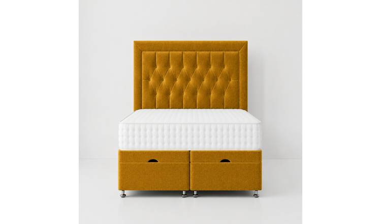 Comfy Deluxe  Cassie 5ft King Size  End Lift Ottoman Bed Set - Mustard