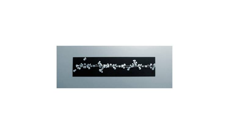 Orsina Raised Silver Beads Wall Art – Black and Silver