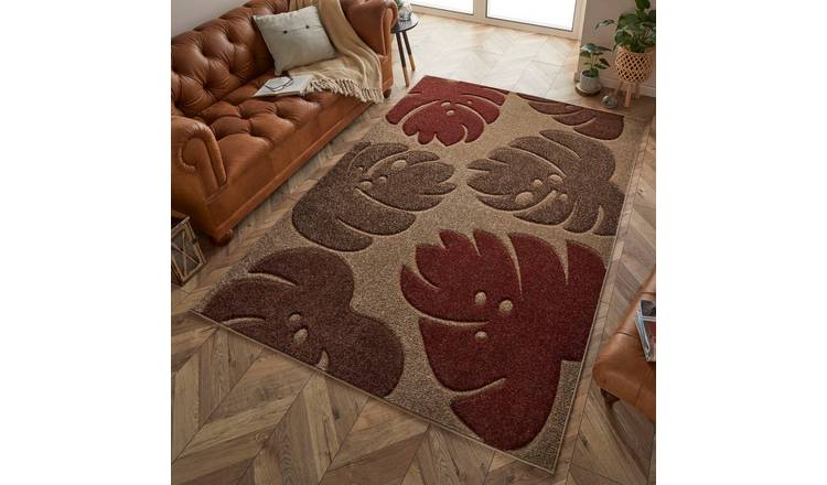 Mega Flooring Beige Modern Nature Print Rug - 60 x 230cm