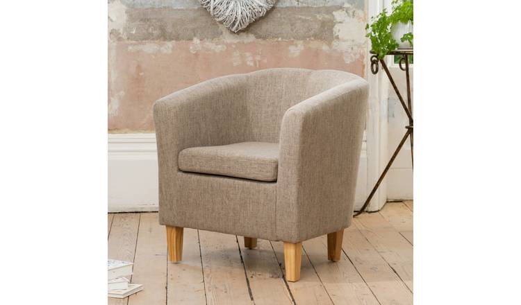 Artemis Home Alderwood 68cm Wide Fabric Tub Chair Armchair - Light Brown