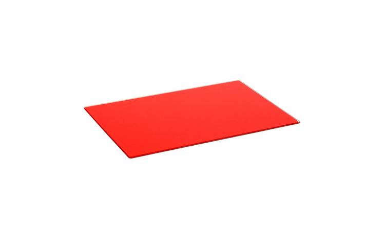 Harbour Housewares Glass Kitchen Chopping Board - 50 x 40cm - Red
