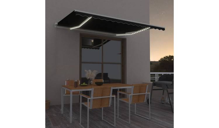 Walplus Electric Polyester Retractable - Anthracite - 400x350 cm - White Frame