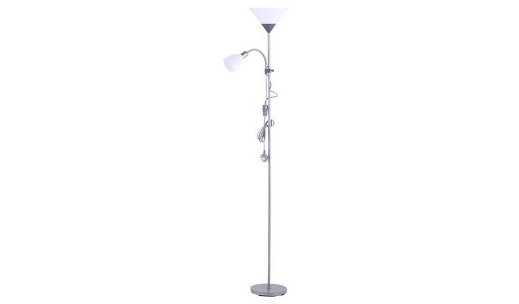 Living and Home Mother and Child Floor Lamp - Silver Grey