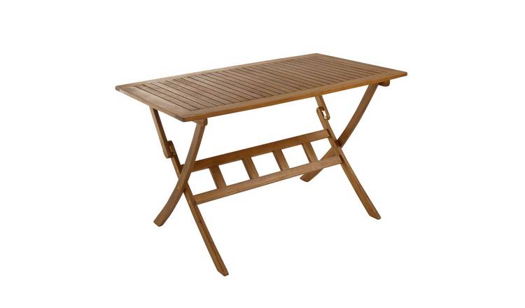 Charles Bentley Acacia Hardwood Rectangular Folding Table - Brown