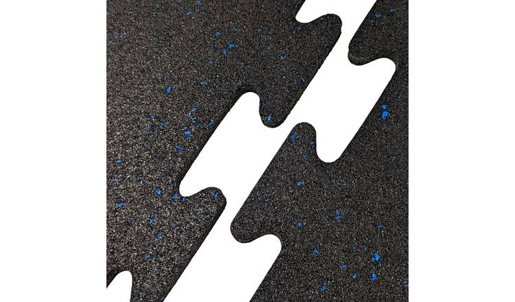 Ark Mat Blue Fleck 15mm Rubber Crumb Gym Floor Tiles Interlocking - 1m x 1m
