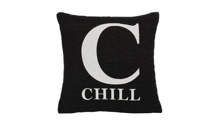 Orsina Words Chill Square Cushion – Black