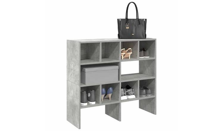 Walplus Pack of 2 Shoe Racks Stackable - Concrete Grey - 89.5 x 30 x 40 cm