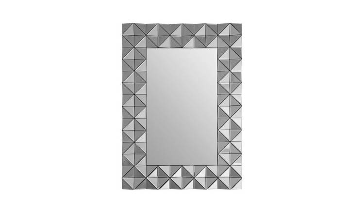Orsina Soho 3D Geometric Wall Mirror - Silver