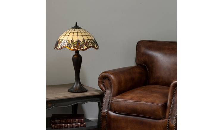 Orsina Wisteria Tiffany-Style Glass Table Lamp – Brown