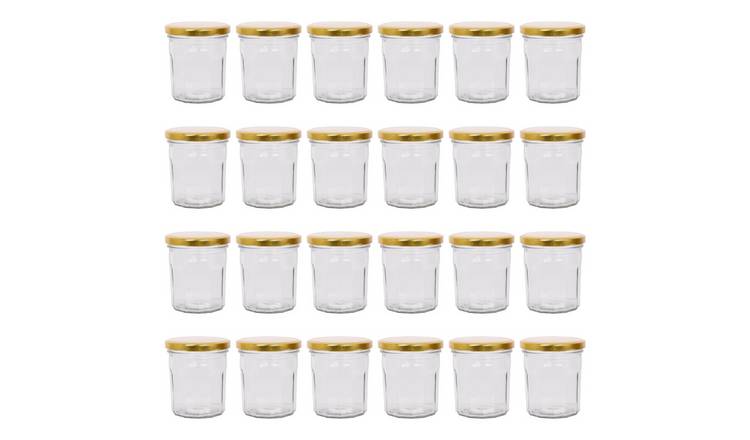 Argon Tableware Glass Jam Jars with Lids - Pack of 24