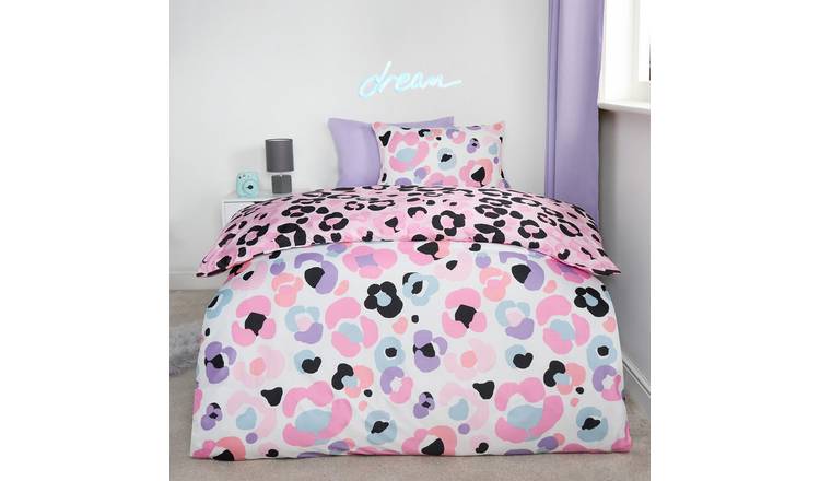 OHS Leopard Reversible Duvet Cover Sets Bedding Pink - Double