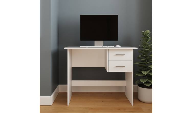 GFW Bailey 2 Drawer Desk - White