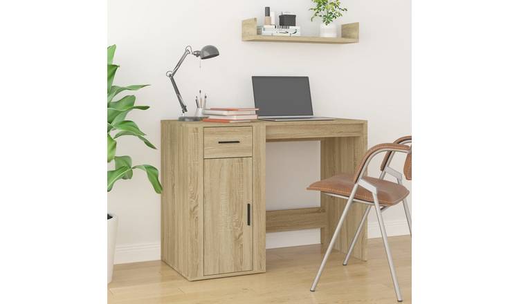 Walplus Engineered Wood Desk - Light Oak - 100 x 49 x 75 cm