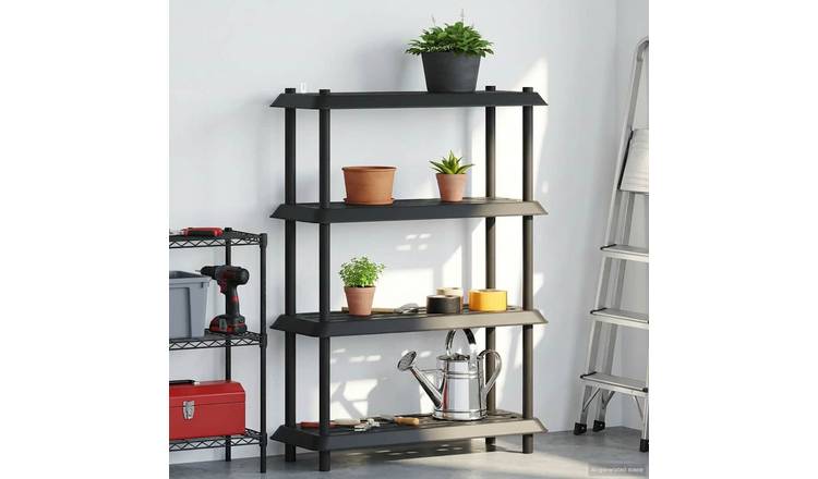 Walplus 4 Tier Shelving Unit - Anthracite - 100 x 40 x 136.5 cm