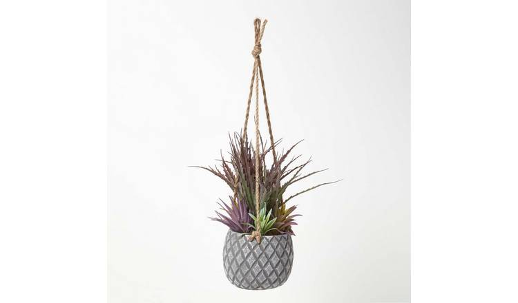 Homescapes Artificial Potted Grass Plant - Grey
