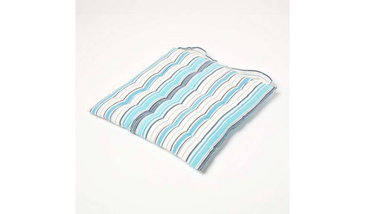 Homescapes New England Stripe Seat Pad with Button Straps