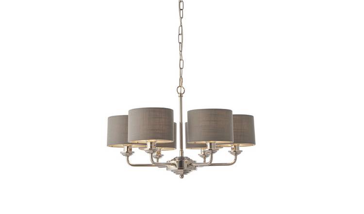 Loops Direct Steel and Fabric Ceiling Pendant Light - Charcoal