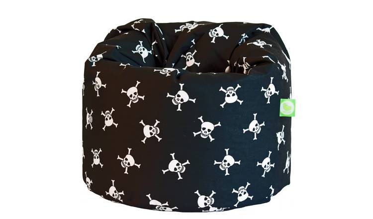 Bean Lazy Pirate Skull and Crossbones Cotton Bean Bag Large Size Black