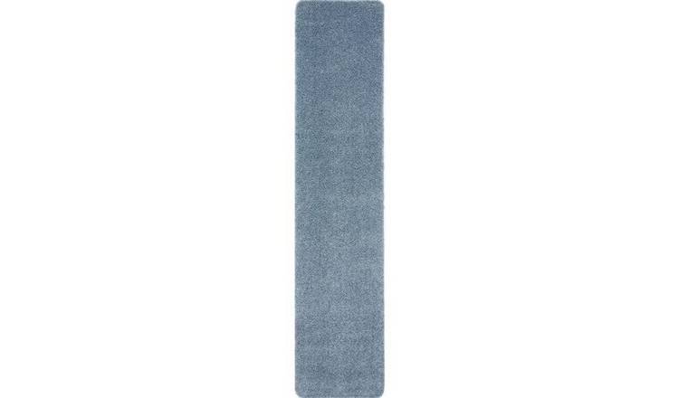 The Rugs Denim Plain Shaggy Runner Rug - 67 x 200cm