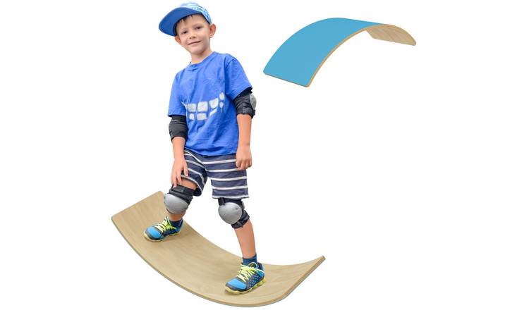 AIYAPLAY Wooden Kids Silent Felt Curvy Swing Seesaw Balance Board - Blue
