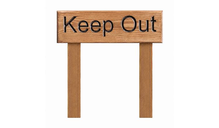 Peak Heritage Engraved Wooden Sign - L30cm with Posts - Keep Out