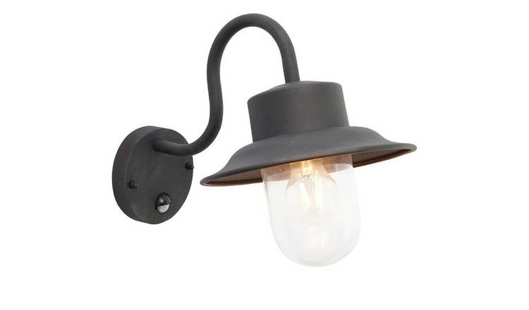 Loops Direct Steel and Glass Wall Lantern - Black