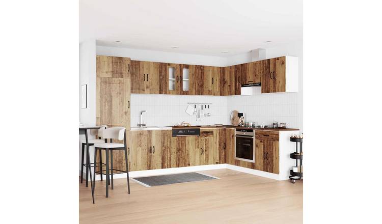 Walplus 2 Door Rectangular Storage Cabinet - Old Wood - 80 x 46 x 81.5 cm