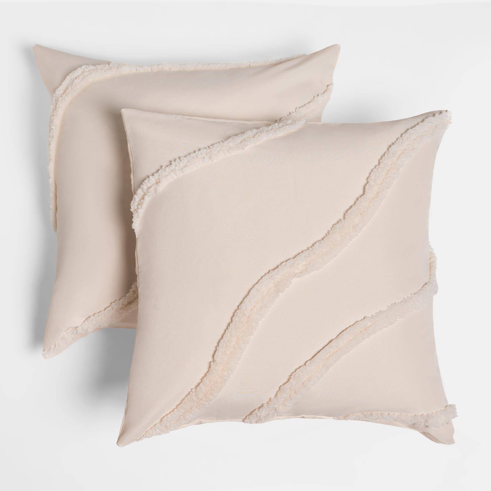 OHS 2 Pack Tufted Contour Cushion Covers 45 x 45cm - Ivory - Image 3