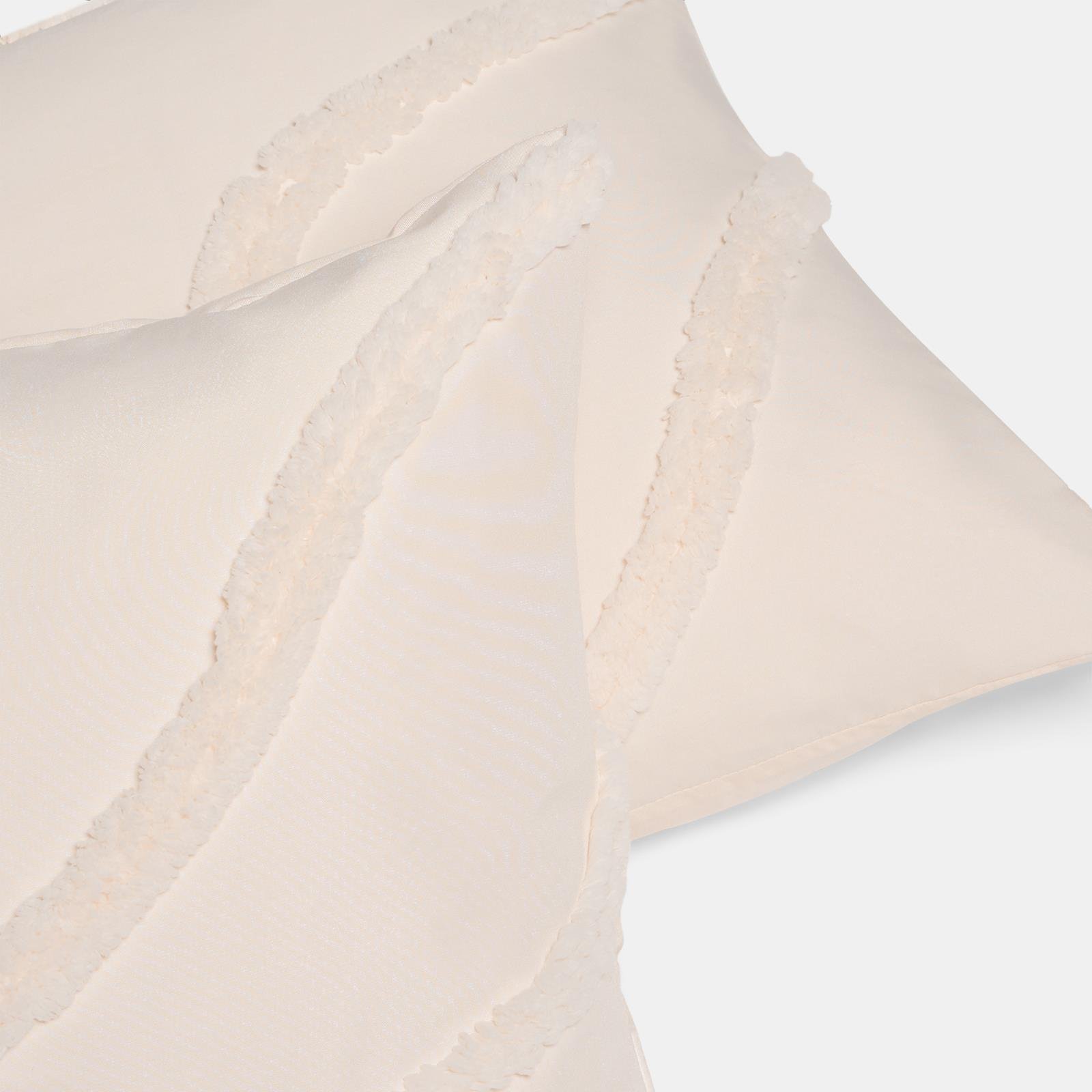 OHS 2 Pack Tufted Contour Cushion Covers 45 x 45cm - Ivory - Image 4