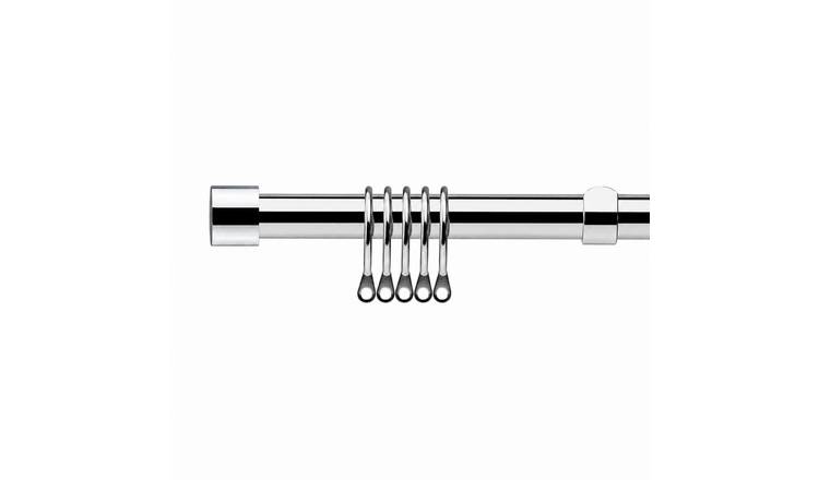 New Edge Blinds 16-19mm Chrome Stud Extendable Curtain Pole - 120cm - 210cm