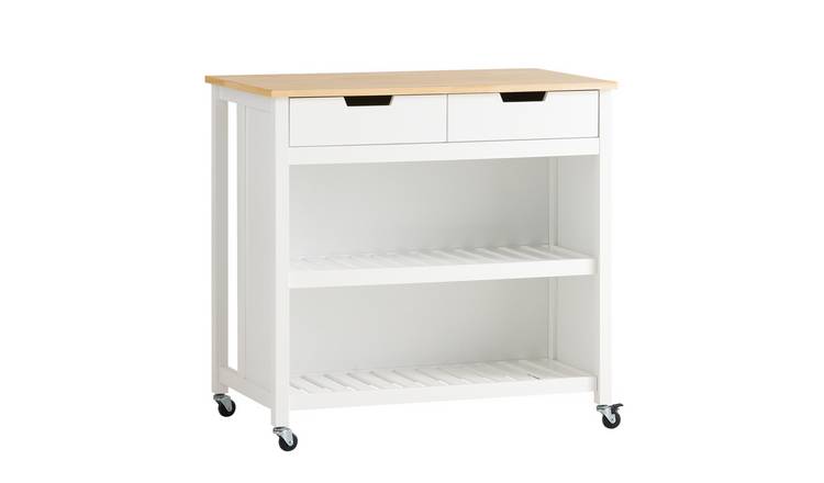 SoBuy 2 Drawer 2 Shelf Kitchen Island - White