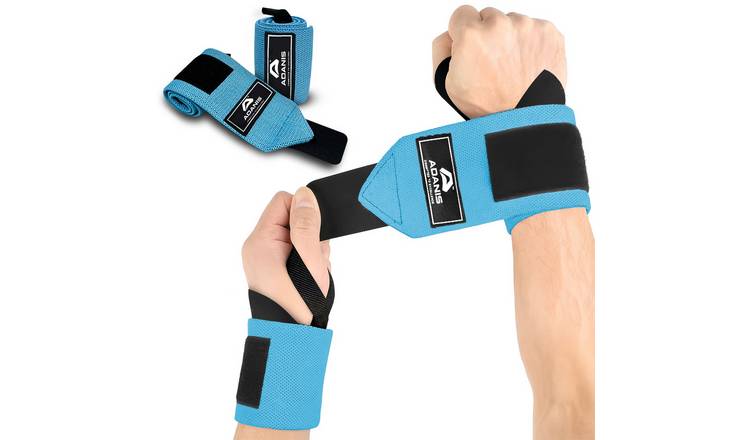 Adanis Pack of 2 Thumb Loop Weightlifting Wrist Wraps - Blue