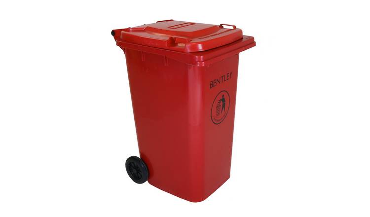 Charles Bentley 240 Litre Weatherproof Wheelie Bin - Red