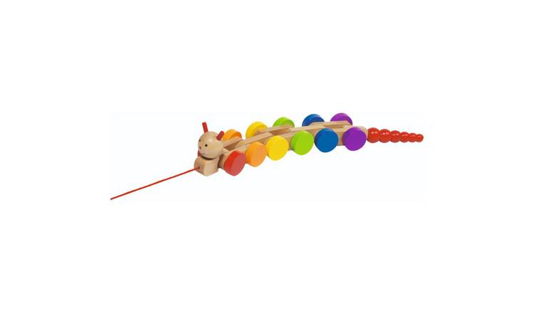 Goki Nila The Caterpillar Pull Along Wooden Toy with Wheels