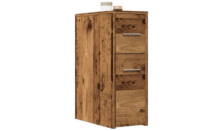 Walplus Engineered Wood Cupboard - Dark Wood - 22 x 44 x 61.5 cm