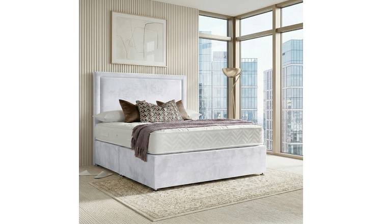 DS Living Velmont King Size Upholstered Divan Bed Frame - White