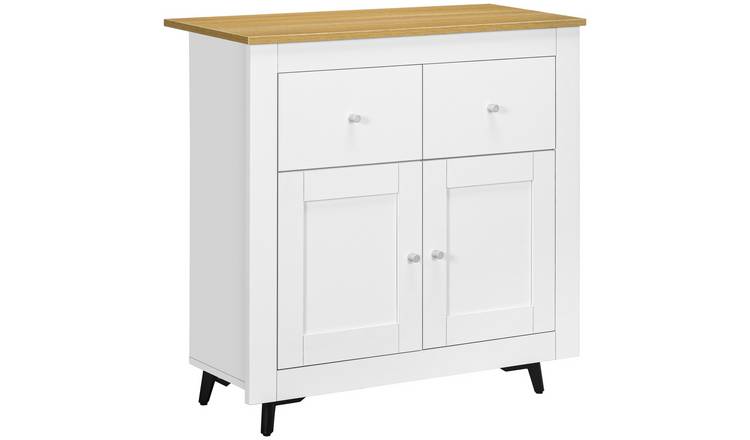 HOMCOM Modern Storage Sideboard with Double Doors and Drawers - White