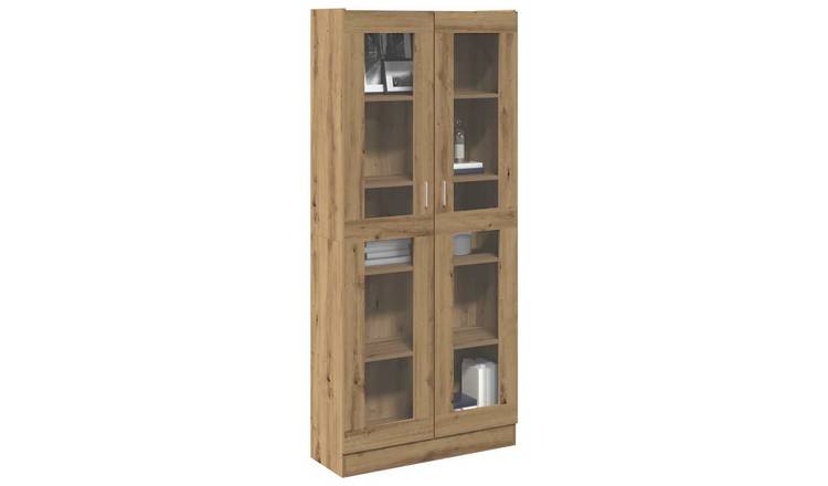 Walplus Wood Highboard Open Shelf - Oak - 82.5 x 30.5 x 185 cm